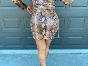 Snake print skirt